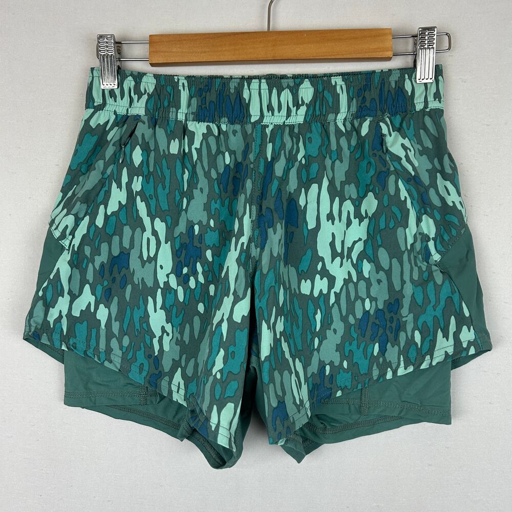 Fair Harbor Green Vintage Camo Lined Shorts Elastic Tie Waist Women's Size XS